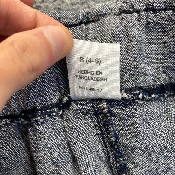 Pant Gray,Wide Leg Women's Size S (4-6) Pockets,Elastic Waist,Y2K,Pull On,Linen - Picture 7 of 7